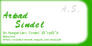 arpad sindel business card